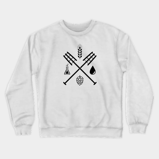 Beer Ingredients Dueling Paddles [Dark] (No Outline) Crewneck Sweatshirt by PerzellBrewing